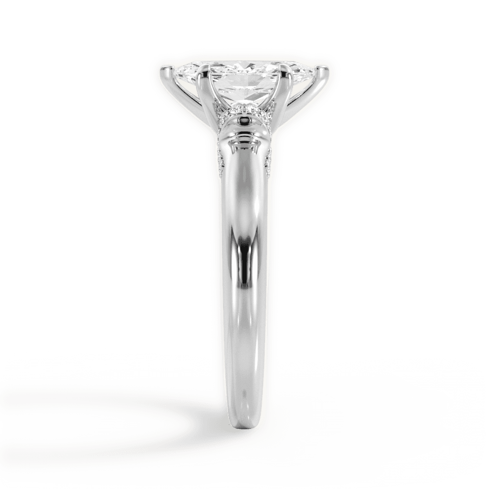 Florence Marquise Cut Lab Grown Diamond 14Kt White Gold Engagement Ring - View 3