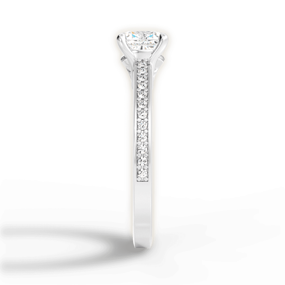 Donna Cushion Cut Lab Grown Diamond Platinum Engagement Ring - View 4