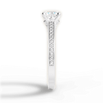 Donna Cushion Cut Lab Grown Diamond Platinum Engagement Ring - View 4