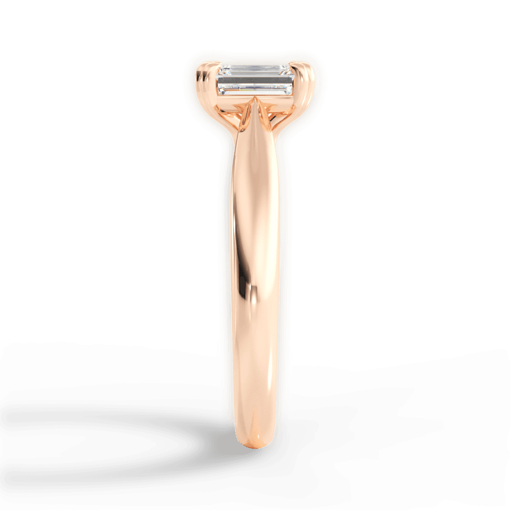 Gillian Emerald Cut Lab Grown Diamond 18Kt Rose Gold Engagement Ring - View 3