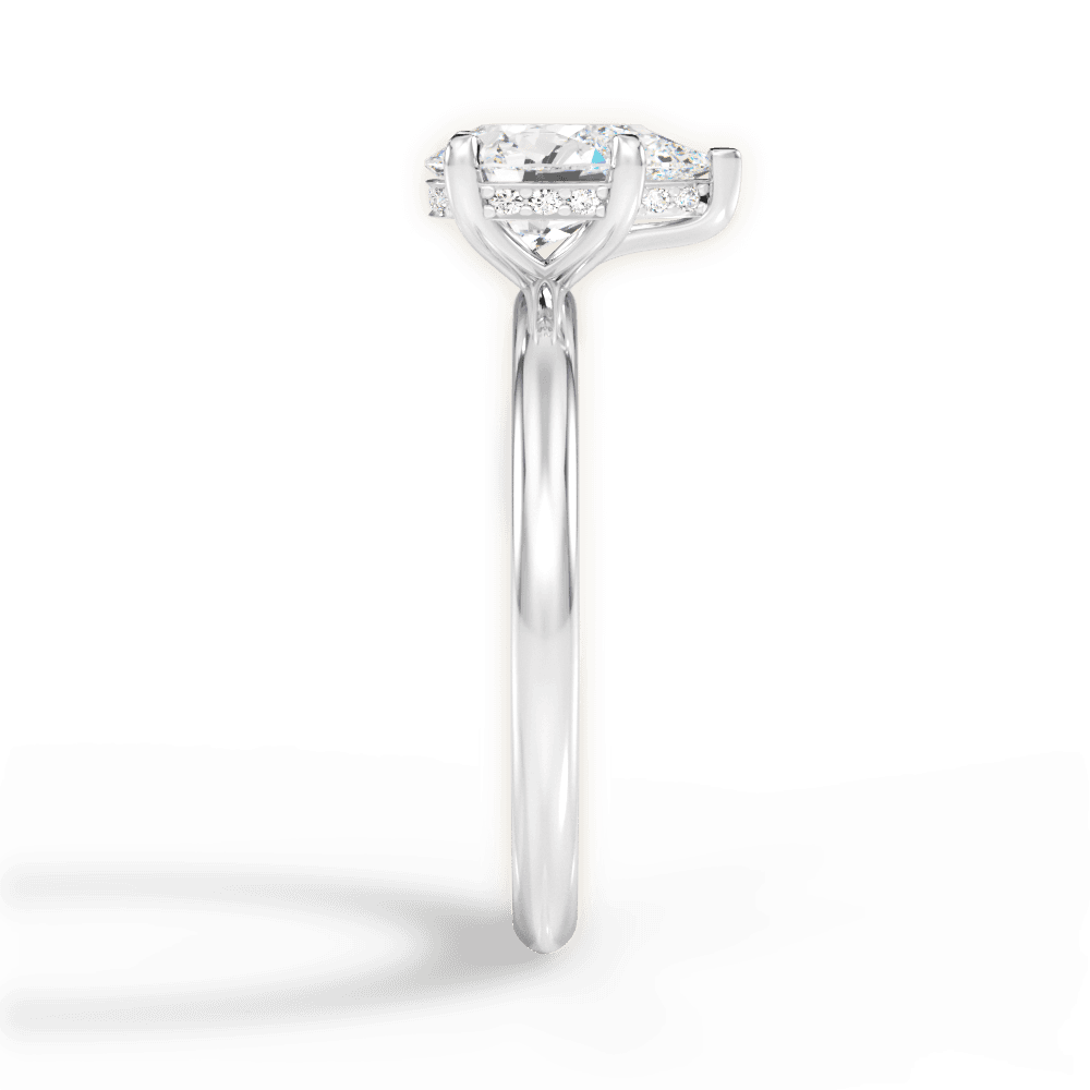 Brenda Pear Cut Lab Grown Diamond 14Kt White Gold Engagement Ring - View 4