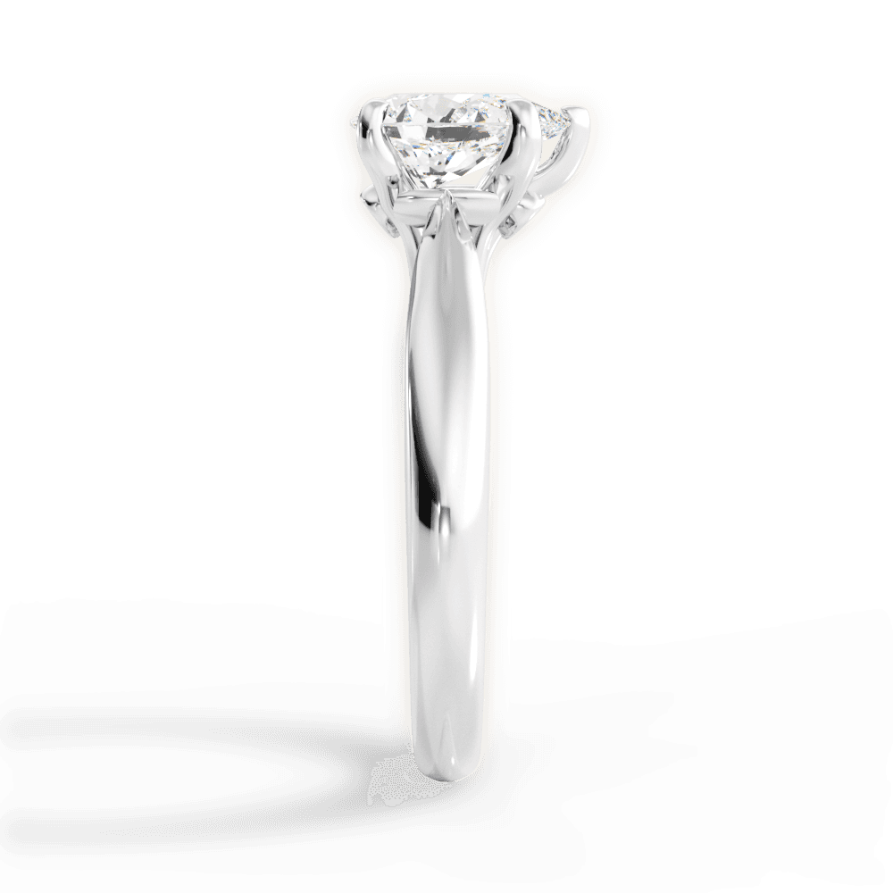 Beverly Pear Cut Lab Grown Diamond 18Kt White Gold Engagement Ring - View 3