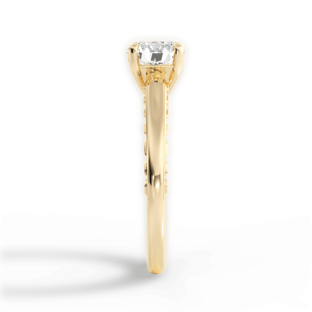 Annette Round Cut Lab Grown Diamond 18Kt Yellow Gold Engagement Ring - View 3