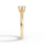 Annette Round Cut Lab Grown Diamond 18Kt Yellow Gold Engagement Ring - View 3