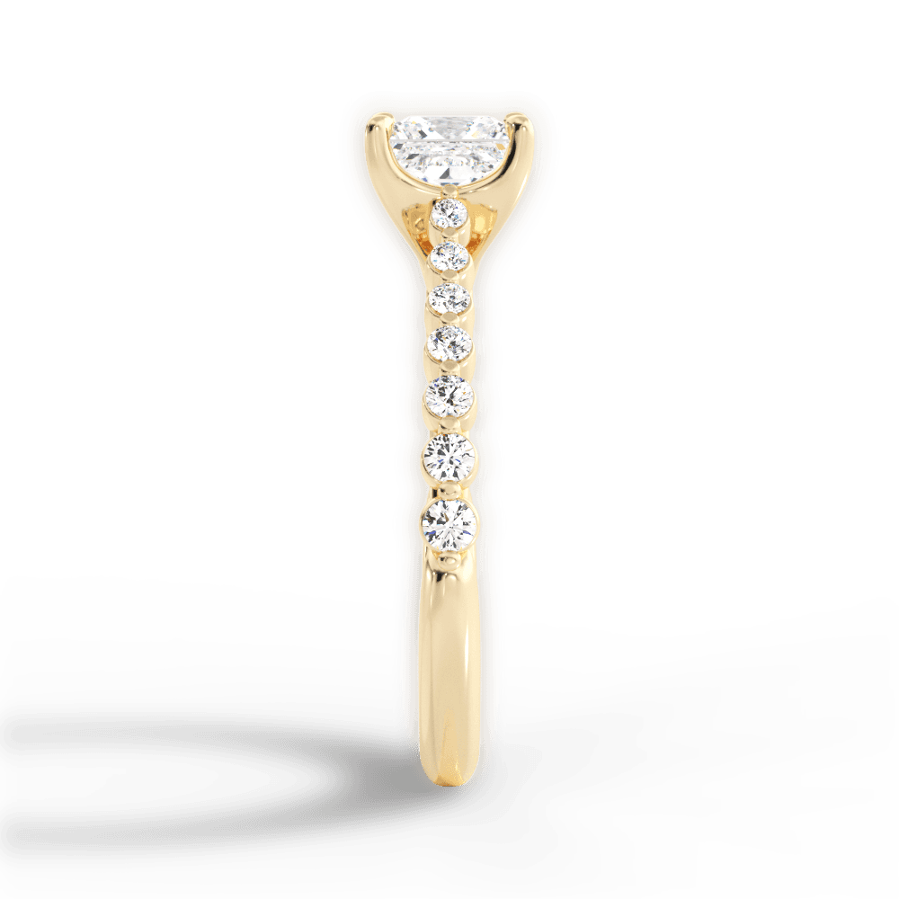 Dana Princess Cut Lab Grown Diamond 18Kt Yellow Gold Engagement Ring - View 4