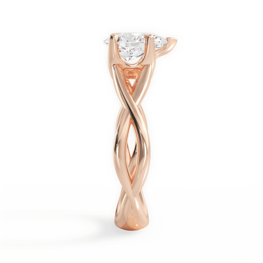 Aubrey Pear Cut Lab Grown Diamond 18Kt Rose Gold Engagement Ring - View 2