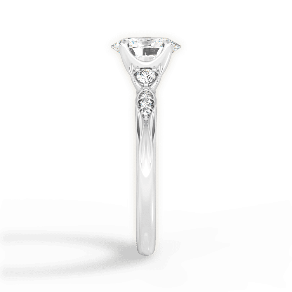 Cassie Oval Cut Lab Grown Diamond 14Kt White Gold Engagement Ring - View 2