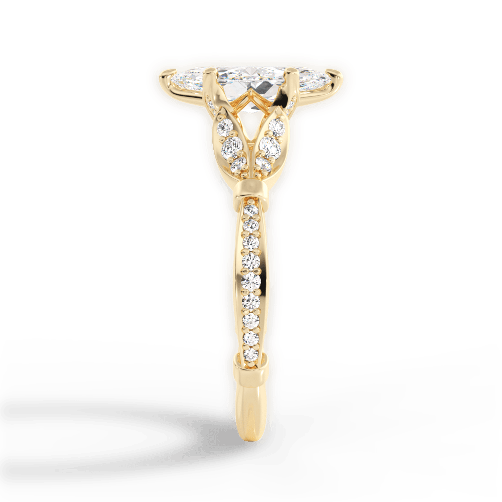 Geraldine Marquise Cut Lab Grown Diamond 18Kt Yellow Gold Engagement Ring - View 4
