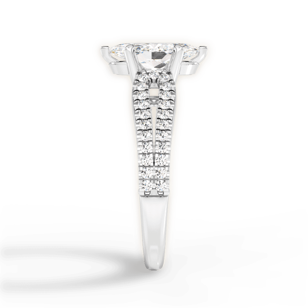 Jessica Marquise Cut Lab Grown Diamond Platinum Engagement Ring - View 4