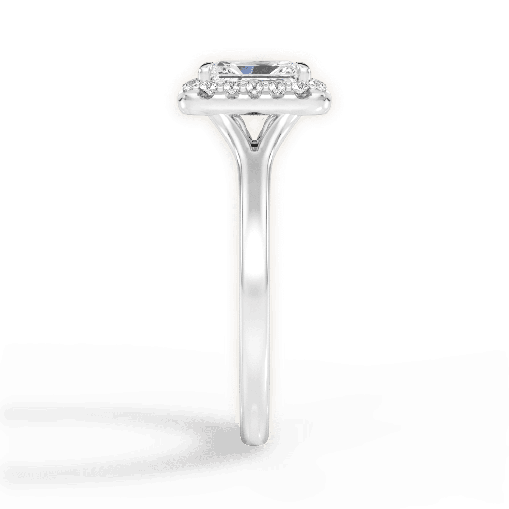 Geneva Radiant Cut Lab Grown Diamond 14Kt White Gold Engagement Ring - View 3
