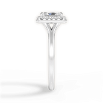 Geneva Radiant Cut Lab Grown Diamond Platinum Engagement Ring - View 3