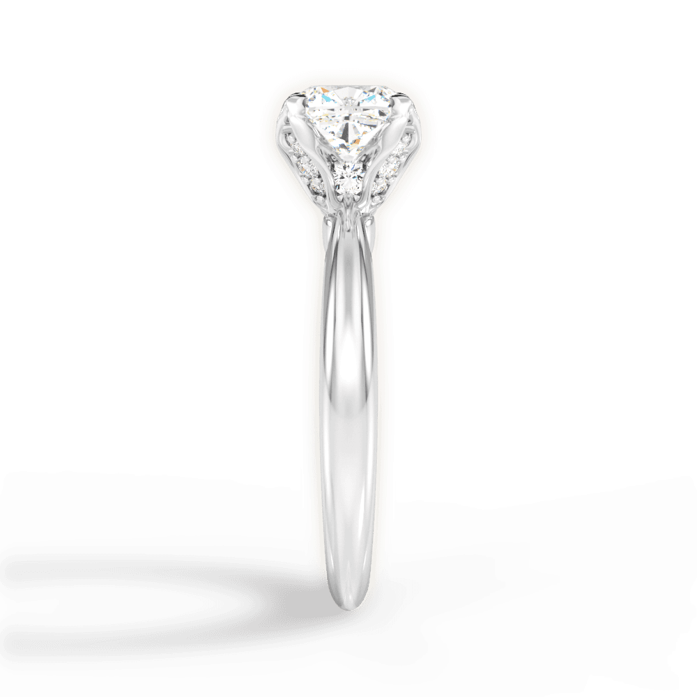 Elaine Cushion Cut Lab Grown Diamond 18Kt White Gold Engagement Ring - View 4