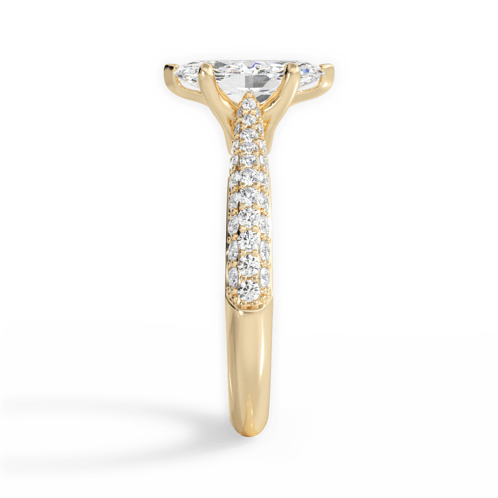Kira Marquise Cut Lab Grown Diamond 18Kt Yellow Gold Engagement Ring - View 2