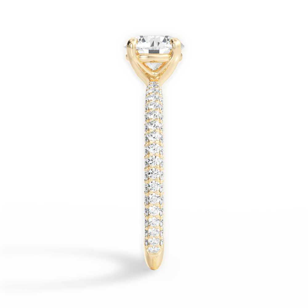 Kristen Round Cut Lab Grown Diamond 18Kt Yellow Gold Engagement Ring - View 2