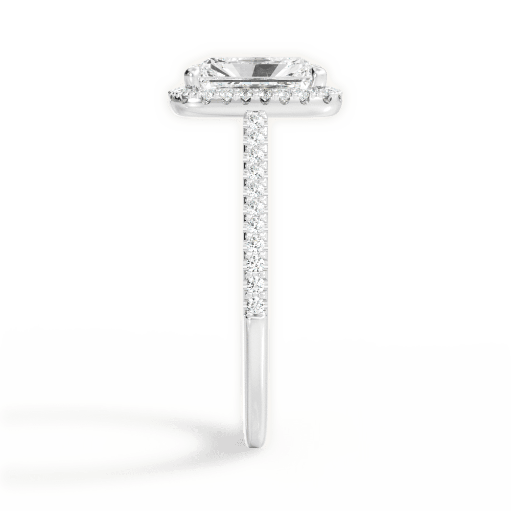 Jeanne Radiant Cut Lab Grown Diamond Platinum Engagement Ring - View 4