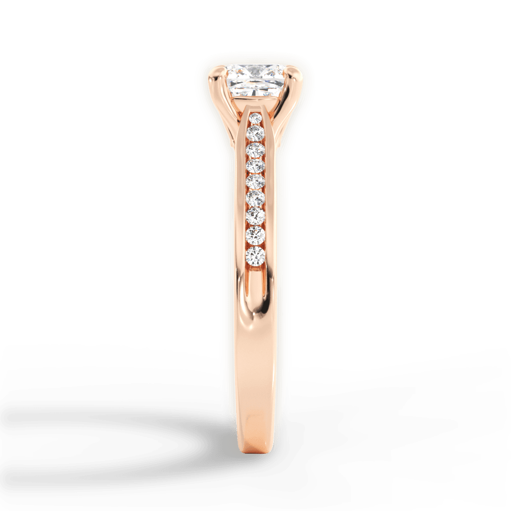 Elena Cushion Cut Lab Grown Diamond 18Kt Rose Gold Engagement Ring - View 4
