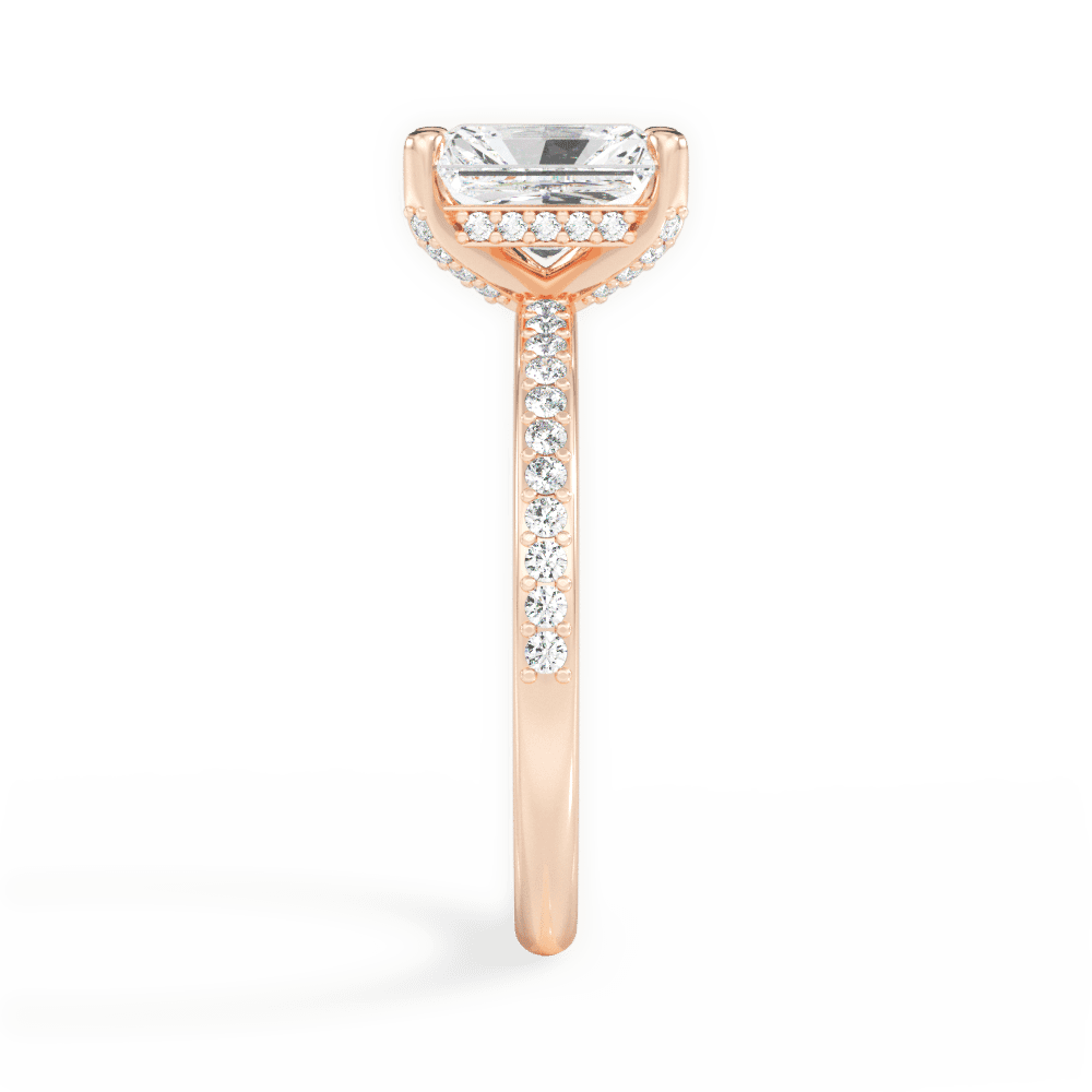 Janice Radiant Cut Lab Grown Diamond 18Kt Rose Gold Engagement Ring - View 3