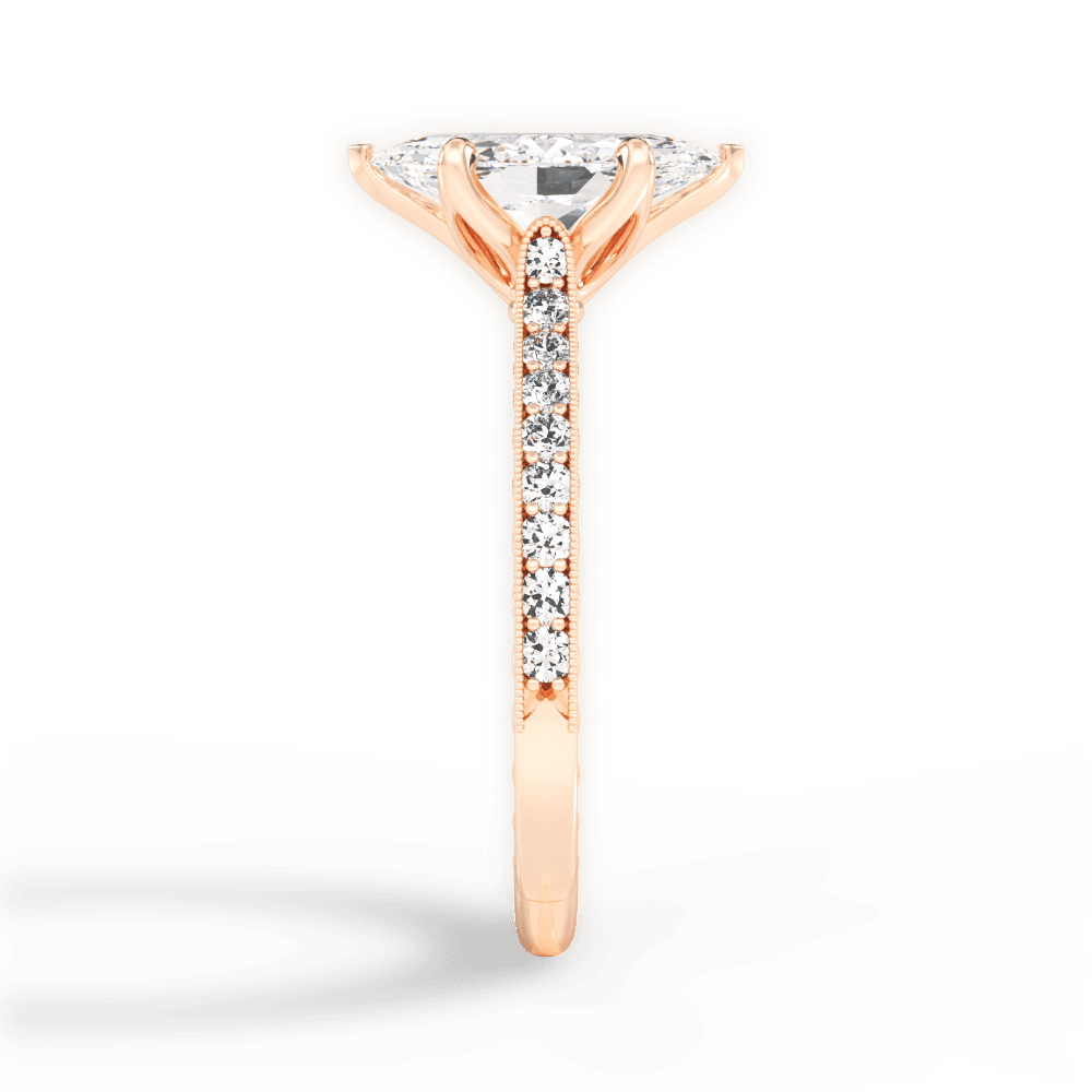 Gilda Marquise Cut Lab Grown Diamond 18Kt Rose Gold Engagement Ring - View 4