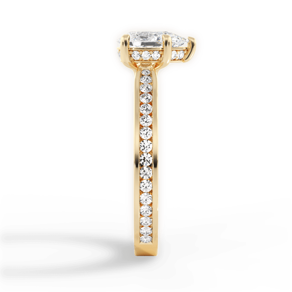 Katelyn Pear Cut Lab Grown Diamond 18Kt Yellow Gold Engagement Ring - View 3