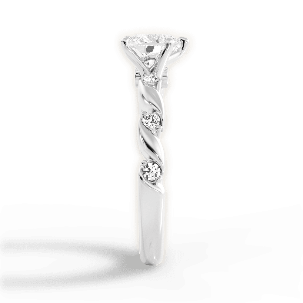 Emma Heart Cut Lab Grown Diamond 14Kt White Gold Engagement Ring - View 4