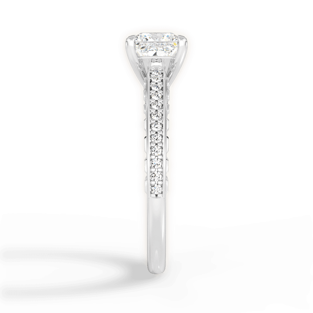 Caroline Princess Cut Lab Grown Diamond 14Kt White Gold Engagement Ring - View 2