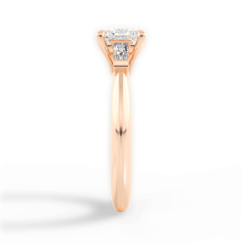Emily Princess Cut Lab Grown Diamond 18Kt Rose Gold Engagement Ring - View 4