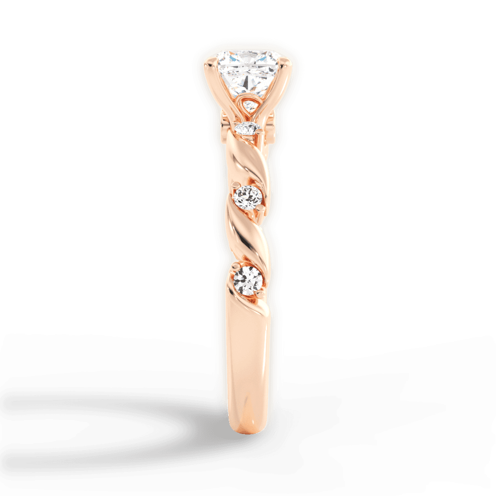 Emma Cushion Cut Lab Grown Diamond 18Kt Rose Gold Engagement Ring - View 2