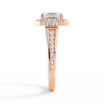 Katherine Emerald Cut Lab Grown Diamond 18Kt Rose Gold Engagement Ring - View 4