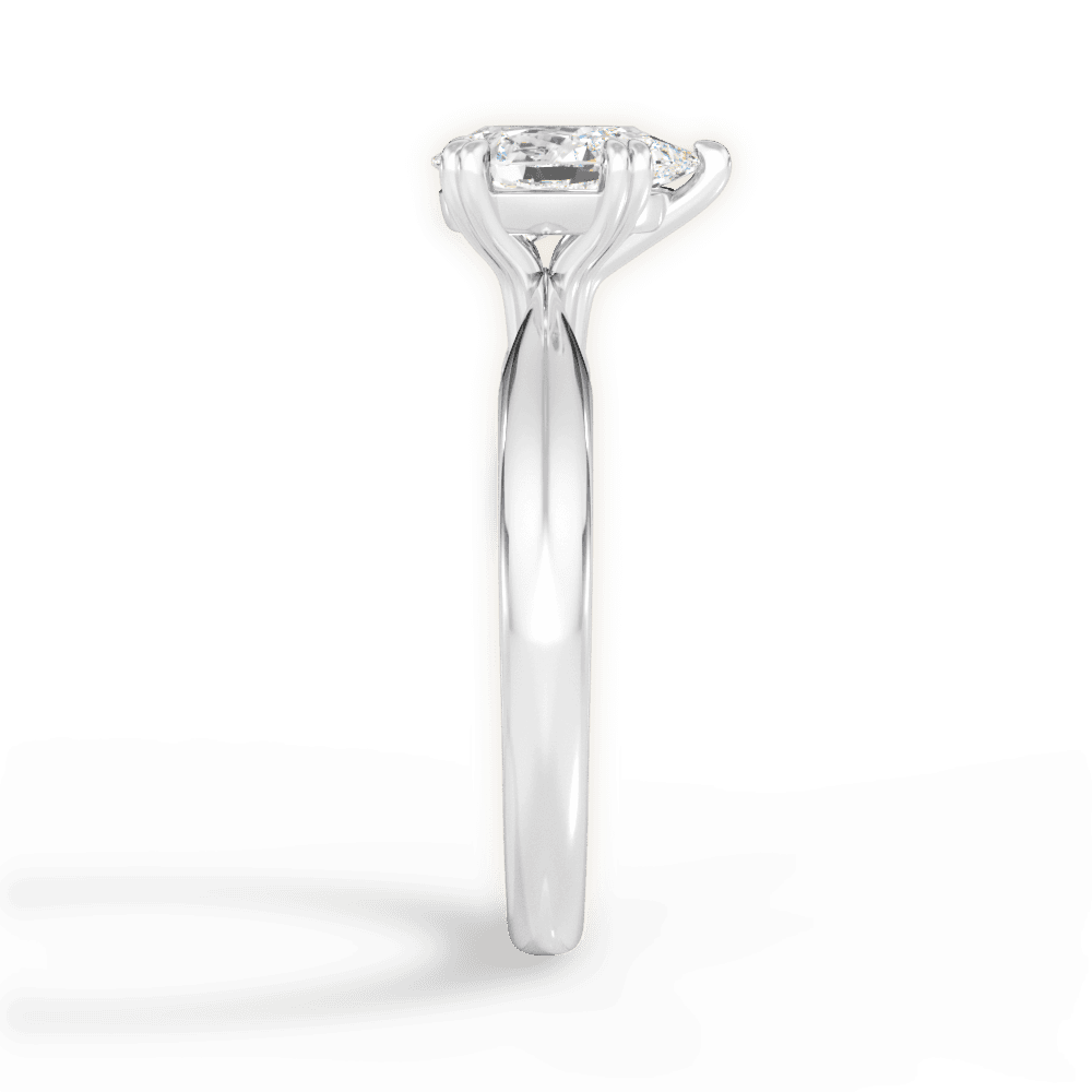 Anastasia Pear Cut Lab Grown Diamond 18Kt White Gold Engagement Ring - View 4