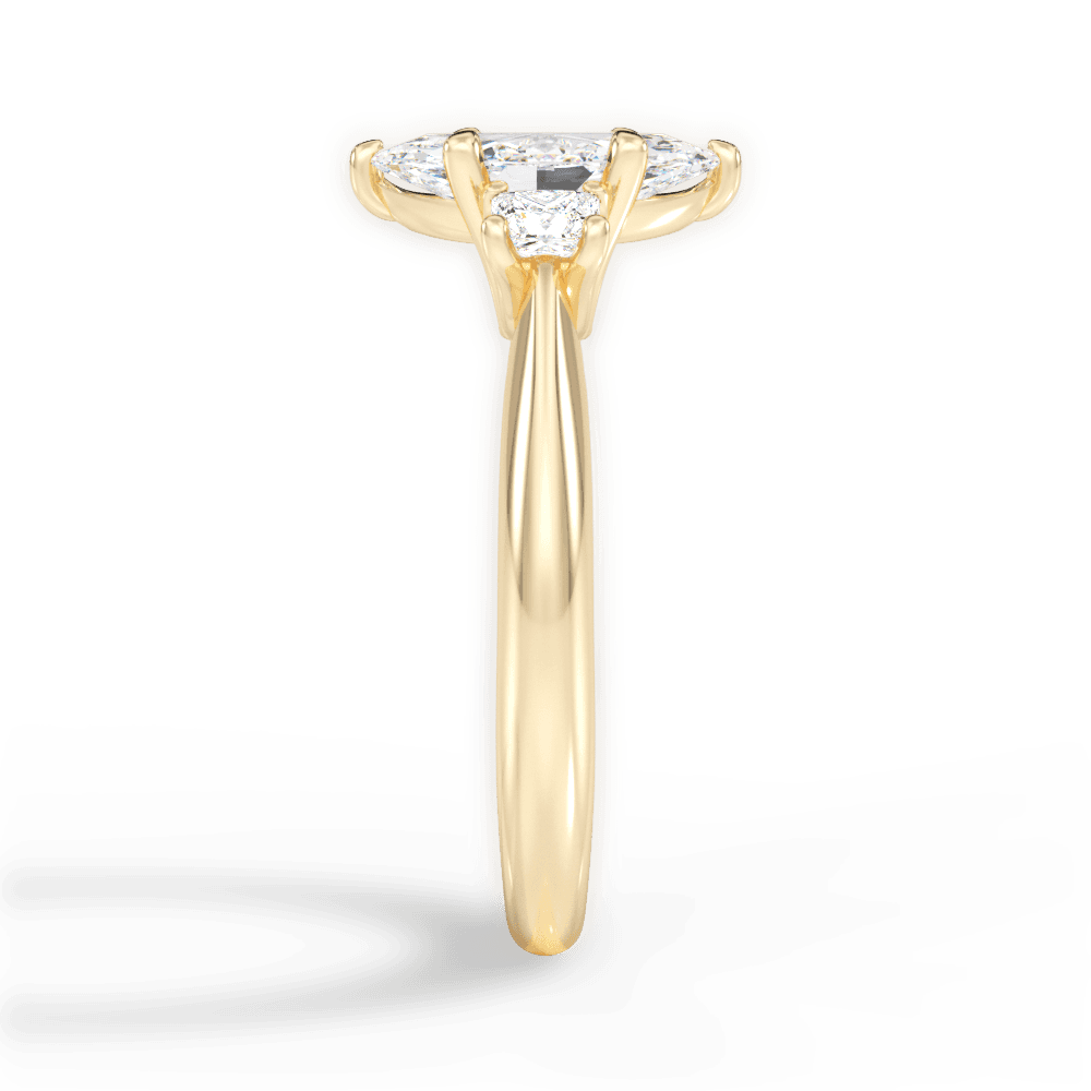 Dorothy Marquise Cut Lab Grown Diamond 18Kt Yellow Gold Engagement Ring - View 3
