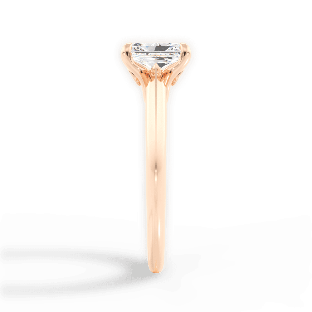 Diana Radiant Cut Lab Grown Diamond 18Kt Rose Gold Engagement Ring - View 2