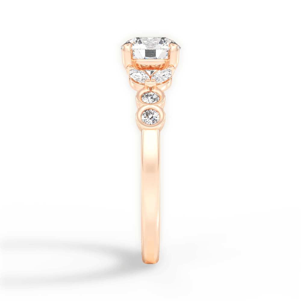 Evelyn Round Cut Lab Grown Diamond 18Kt Rose Gold Engagement Ring - View 4