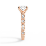 Edith Princess Cut Lab Grown Diamond 18Kt Rose Gold Engagement Ring - View 2