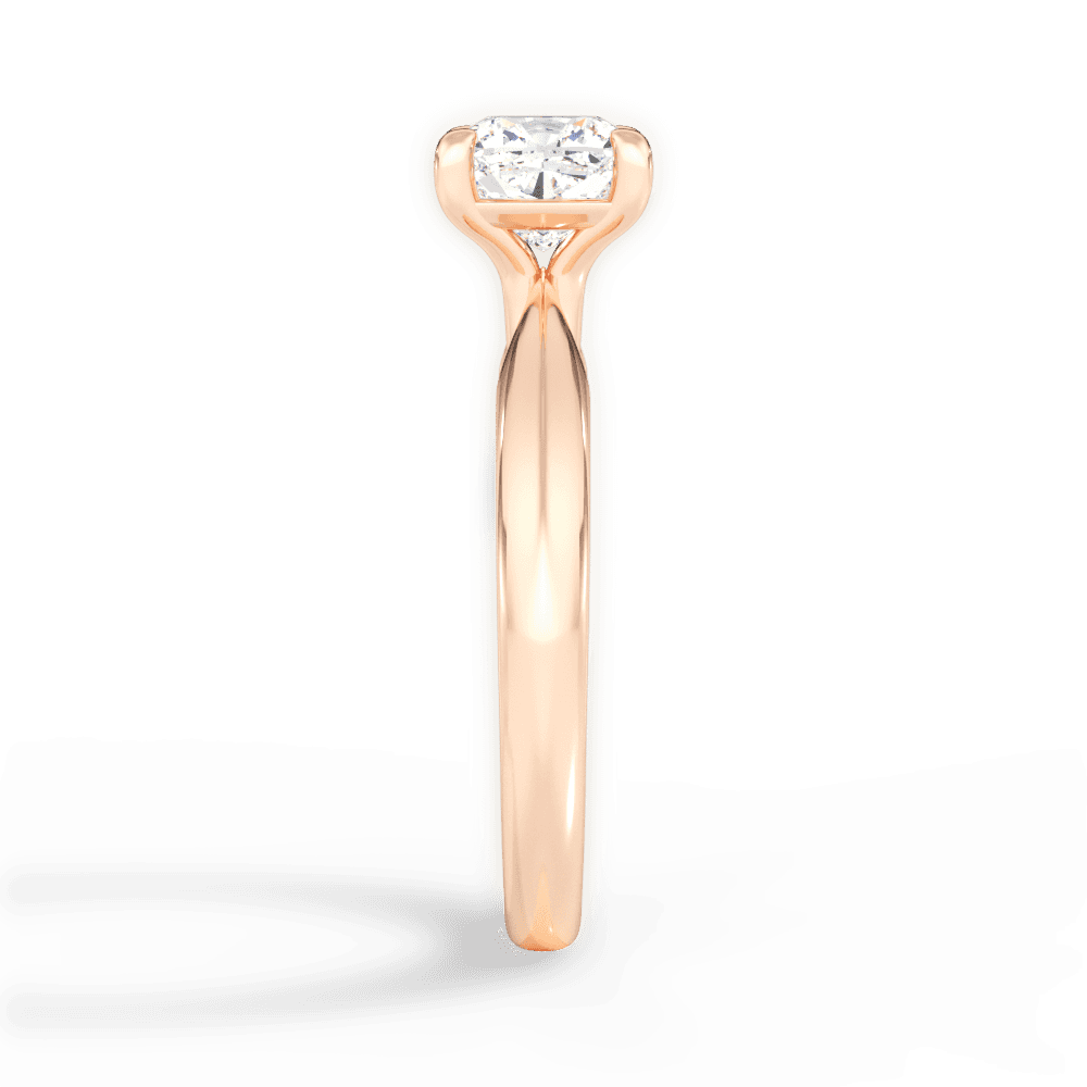 Beth Cushion Cut Lab Grown Diamond 18Kt Rose Gold Engagement Ring - View 4