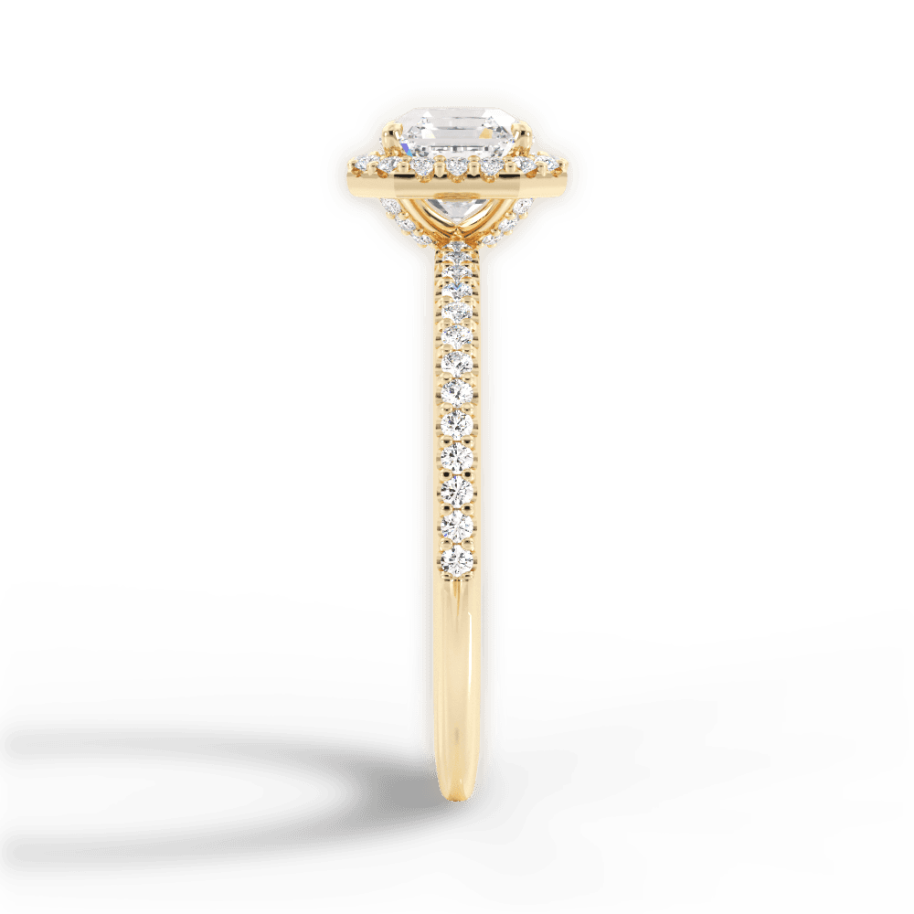 Joanne Asscher Cut Lab Grown Diamond 18Kt Yellow Gold Engagement Ring - View 2