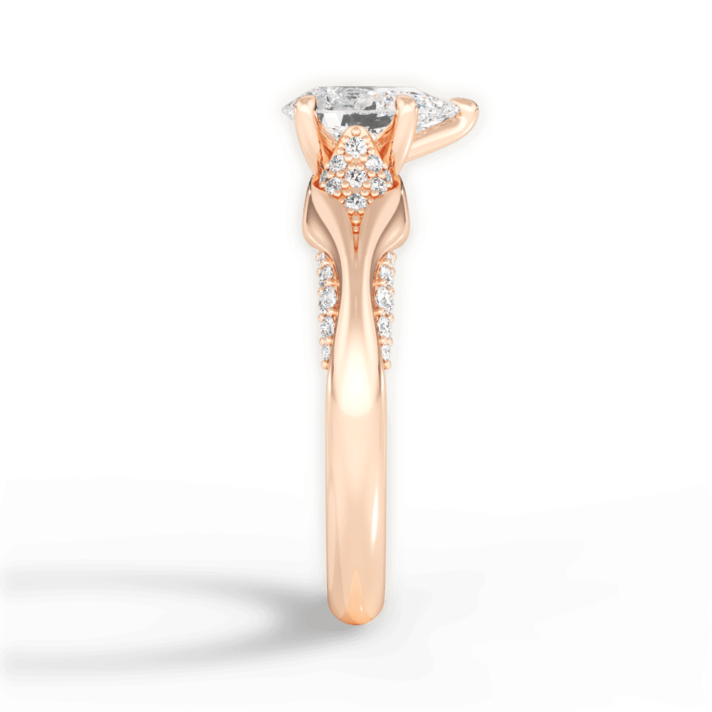 Isabel Pear Cut Lab Grown Diamond 18Kt Rose Gold Engagement Ring - View 4