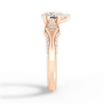 Isabel Pear Cut Lab Grown Diamond 18Kt Rose Gold Engagement Ring - View 4