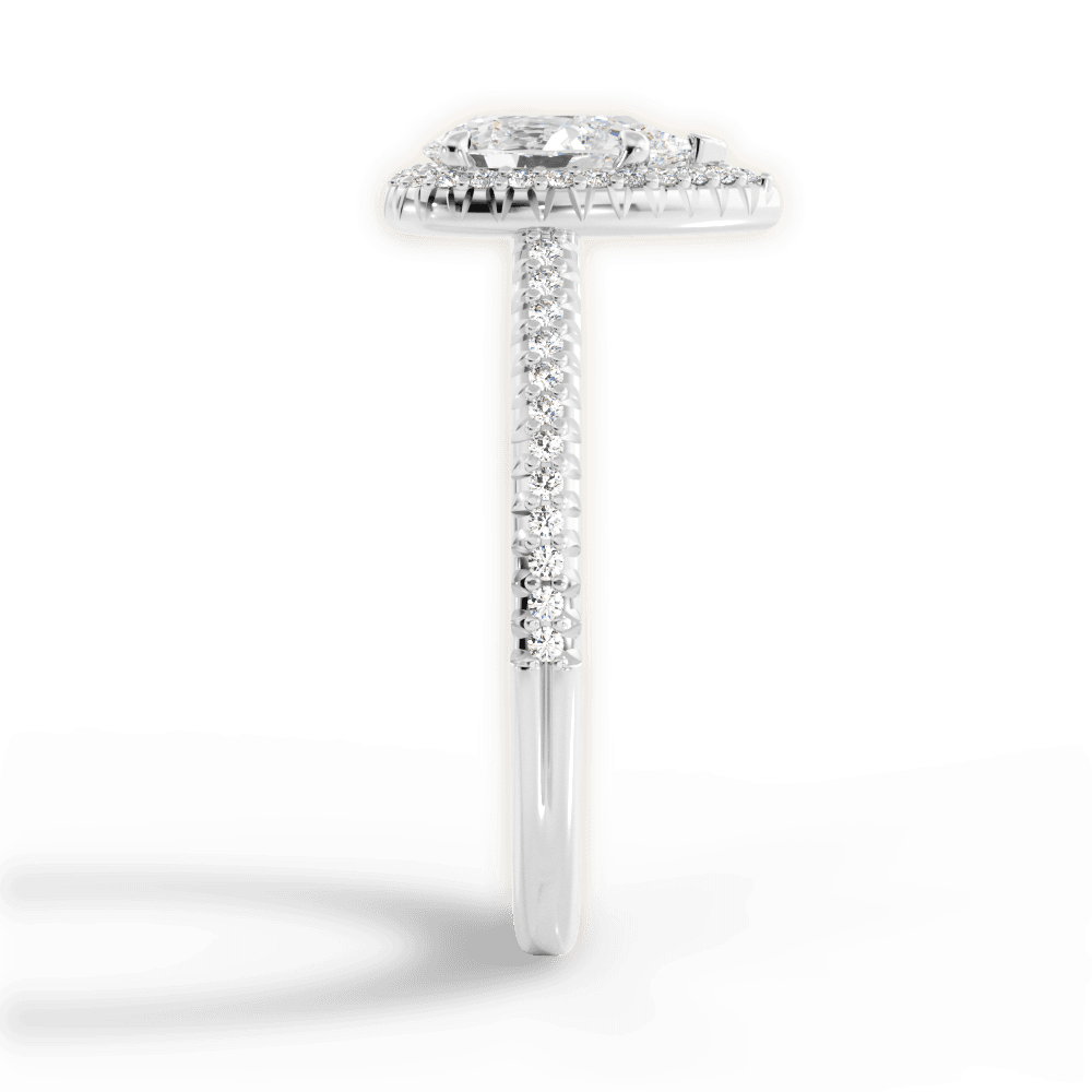 Jenny Pear Cut Lab Grown Diamond 14Kt White Gold Engagement Ring - View 3