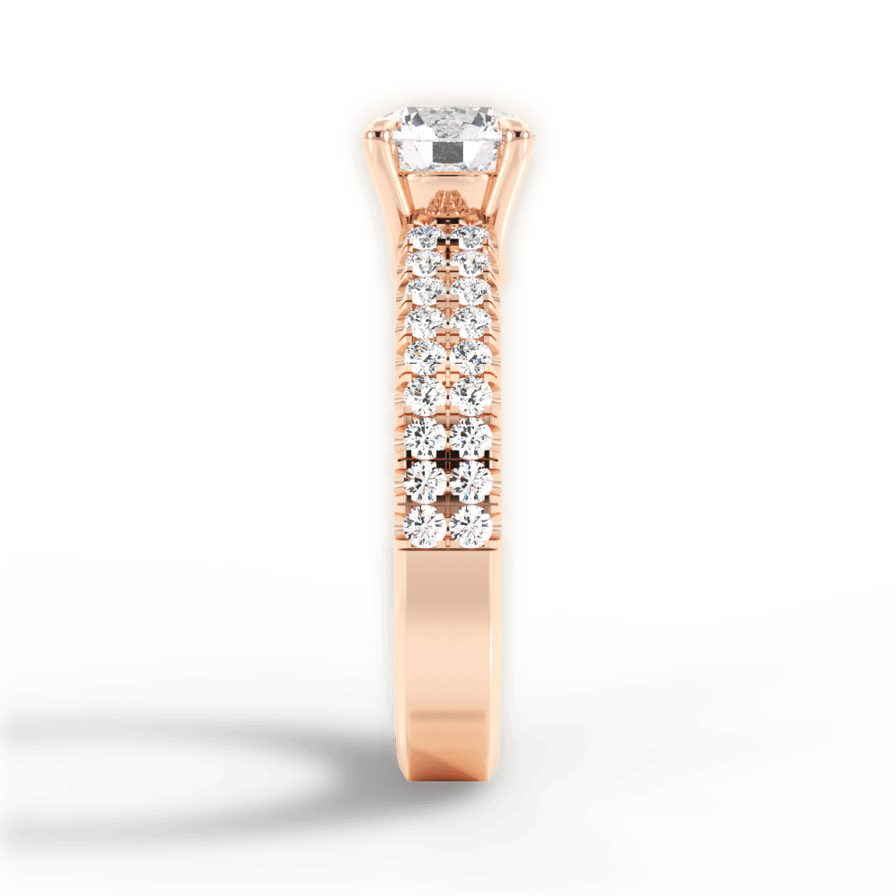 Kayla Round Cut Lab Grown Diamond 18Kt Rose Gold Engagement Ring - View 2