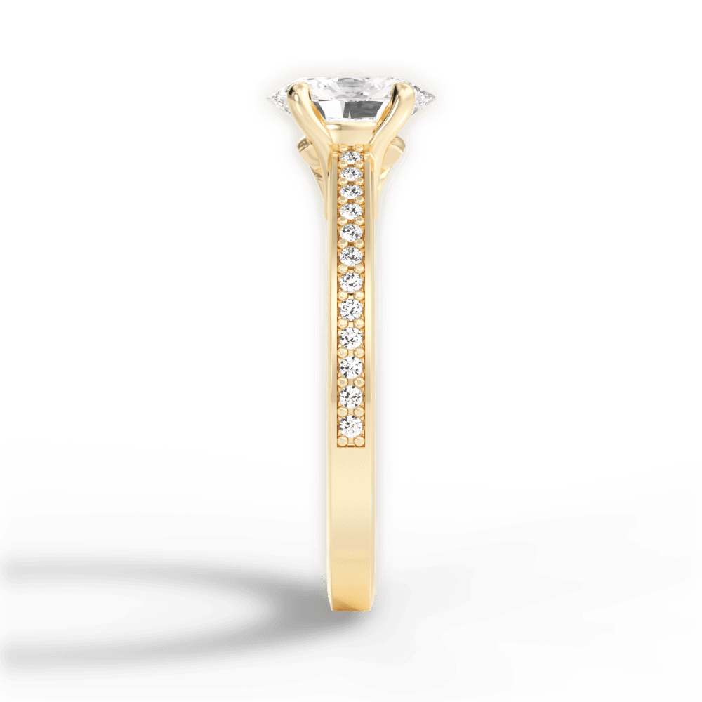 Donna Oval Cut Lab Grown Diamond 18Kt Yellow Gold Engagement Ring - View 4