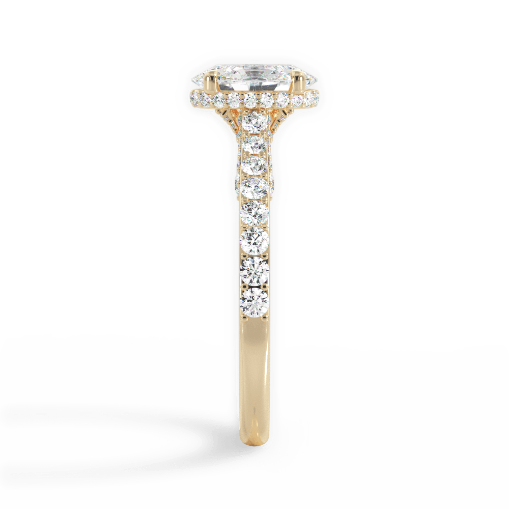 Laura Oval Cut Lab Grown Diamond 18Kt Yellow Gold Engagement Ring - View 4