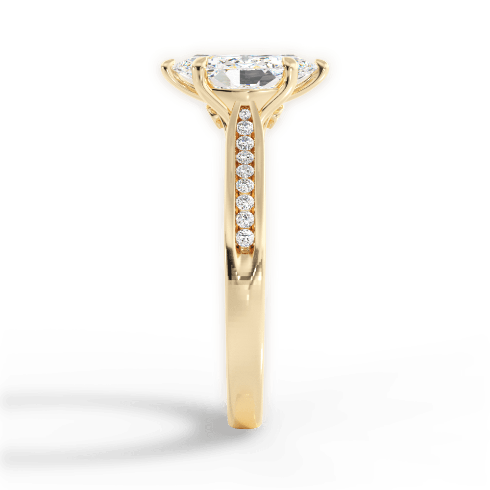 Elena Marquise Cut Lab Grown Diamond 18Kt Yellow Gold Engagement Ring - View 4