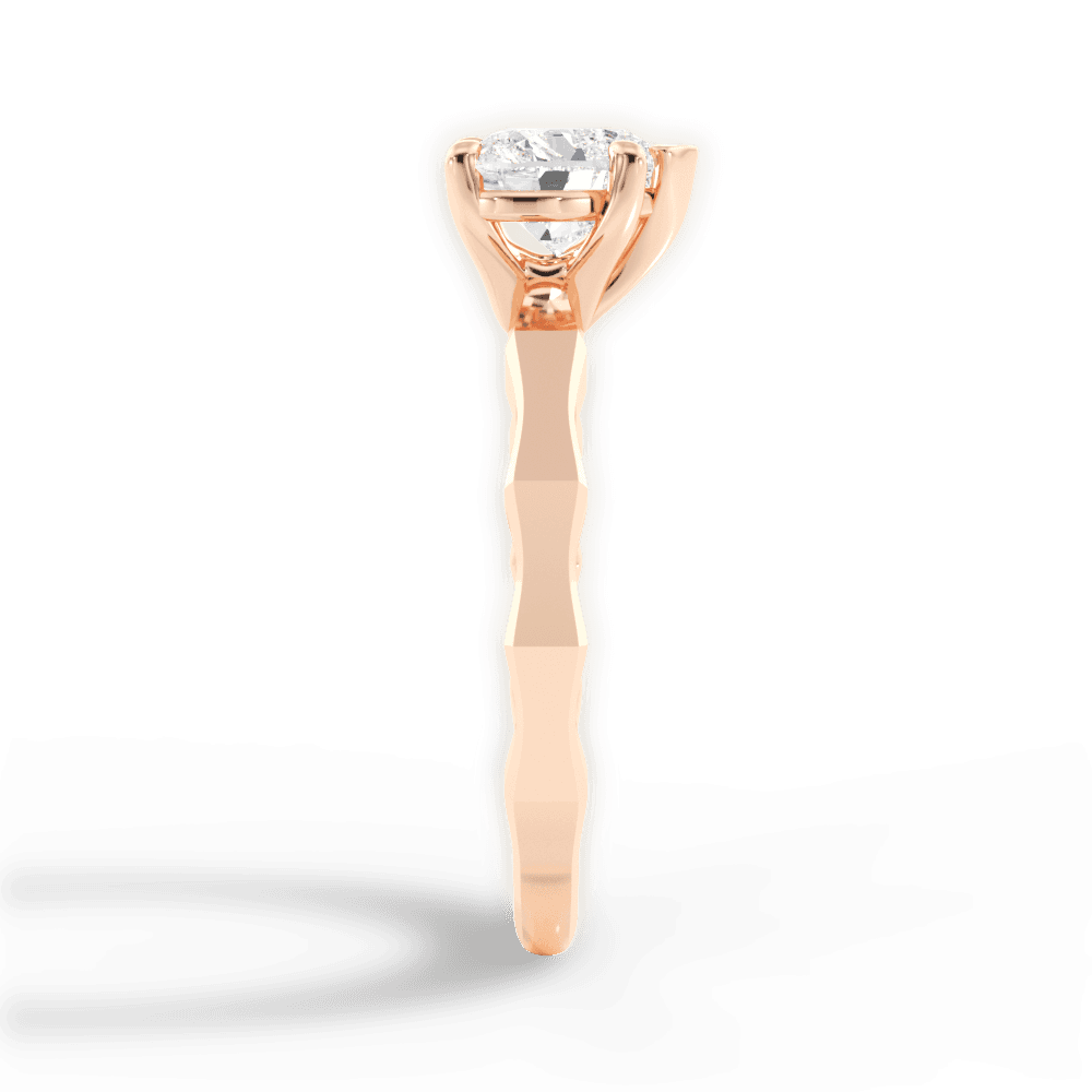 Aaliyah Heart Cut Lab Grown Diamond 18Kt Rose Gold Engagement Ring - View 4