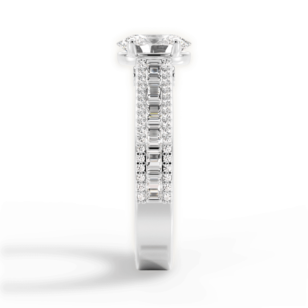 Lynn Oval Cut Lab Grown Diamond Platinum Engagement Ring - View 4