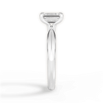 Aria Emerald Cut Lab Grown Diamond Platinum Engagement Ring - View 2