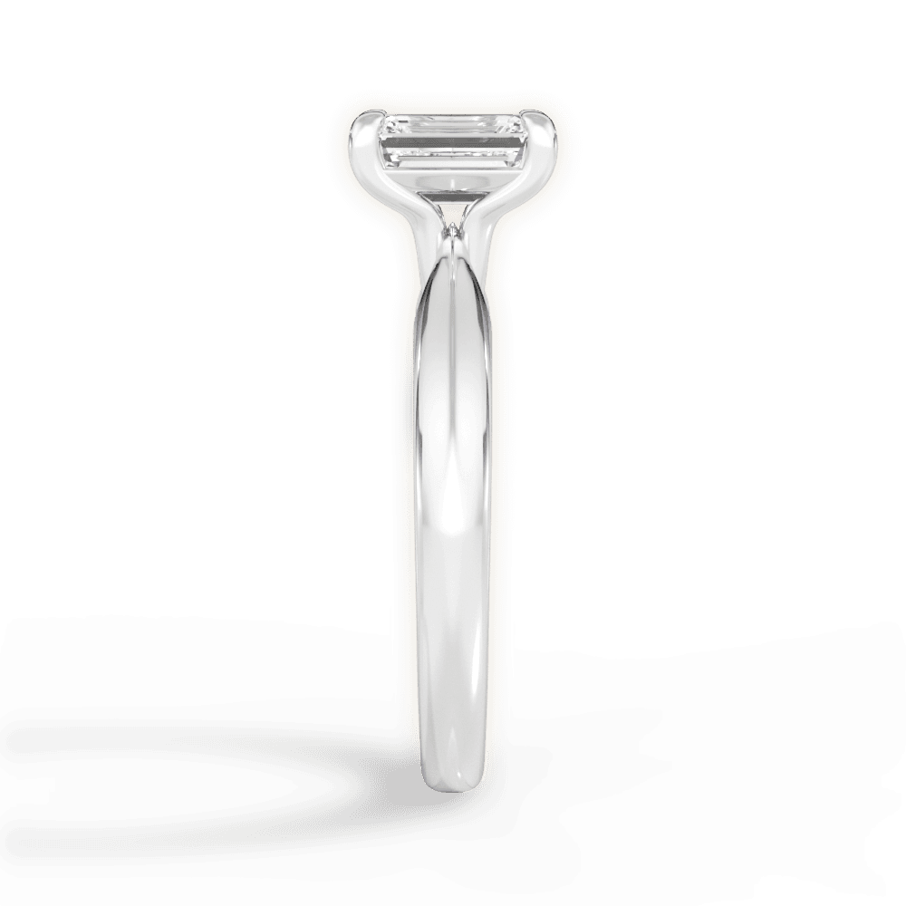 Aria Emerald Cut Lab Grown Diamond 14Kt White Gold Engagement Ring - View 2