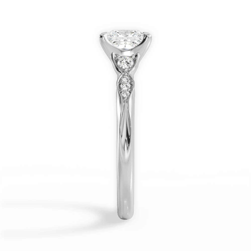 Cassie Princess Cut Lab Grown Diamond 18Kt White Gold Engagement Ring - View 4