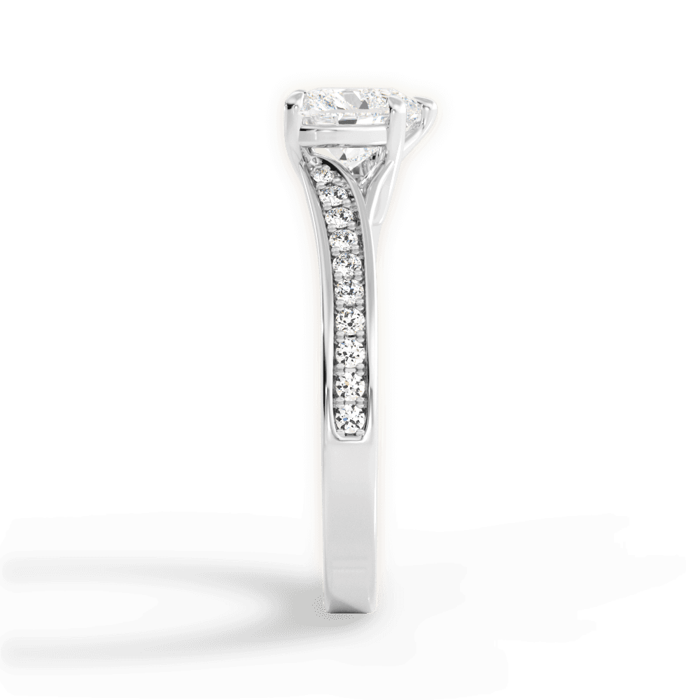 Elise Heart Cut Lab Grown Diamond 14Kt White Gold Engagement Ring - View 3