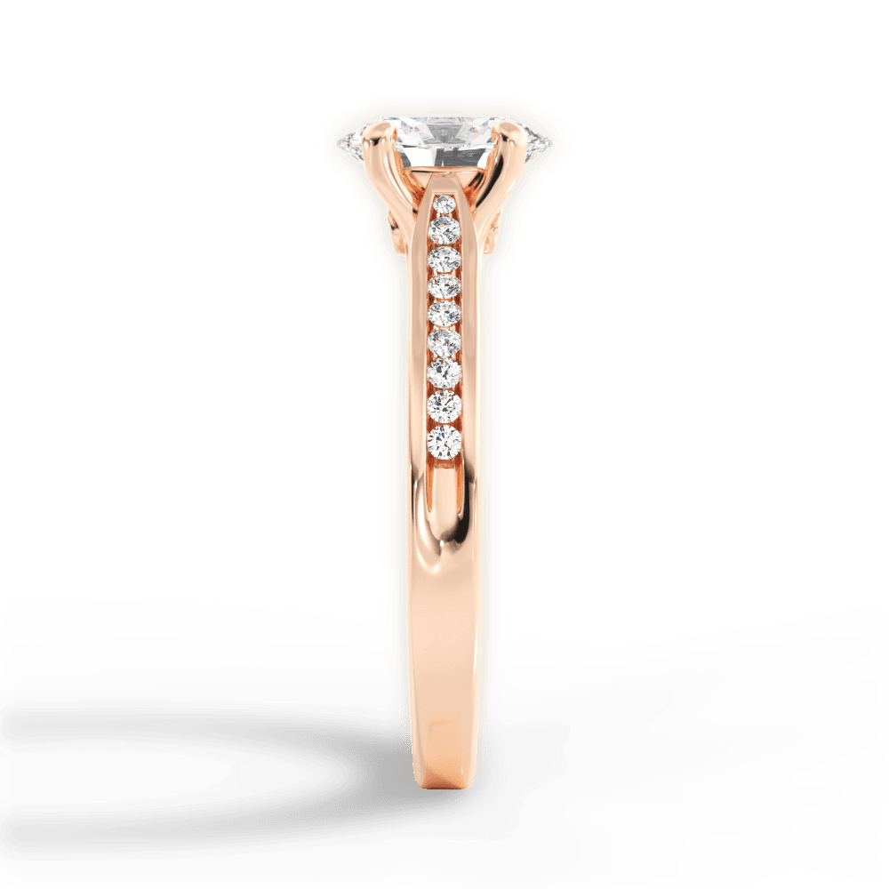 Elena Oval Cut Lab Grown Diamond 18Kt Rose Gold Engagement Ring - View 2