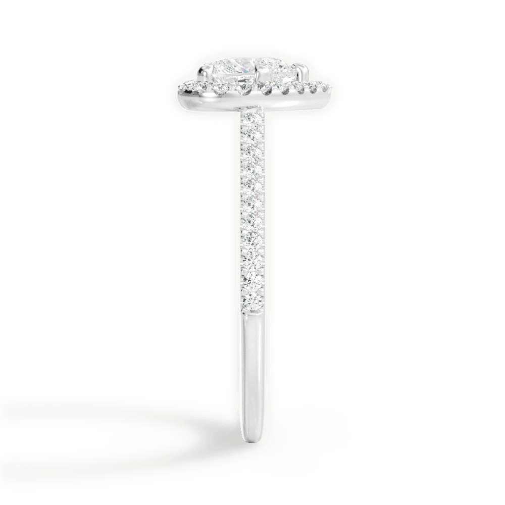 Jeanne Heart Cut Lab Grown Diamond 18Kt White Gold Engagement Ring - View 3